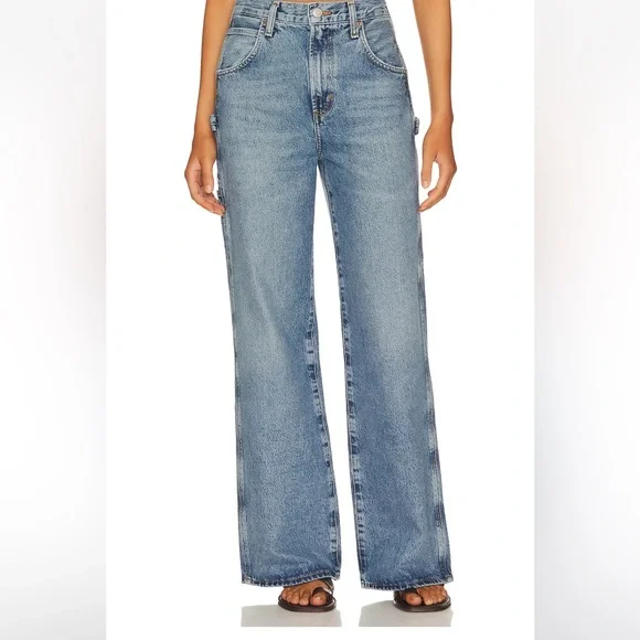 Agolde Light Blue Flare & Wide Leg Jeans Magda - Picture 2 of 7